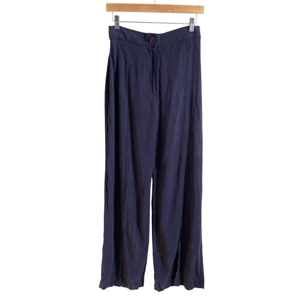 NWT Rachel Pally Hise Rise Quiet Luxury Blue Indigo Twill Slit Trouser Size XS